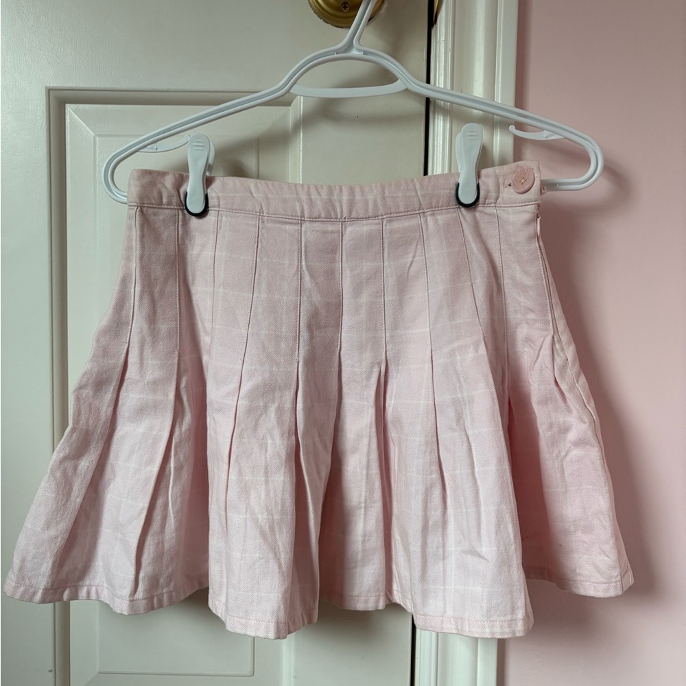 Forever 21 Pink Plaid Skater Skirt